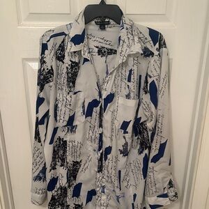 Stylish Blue and White Men's Shirt